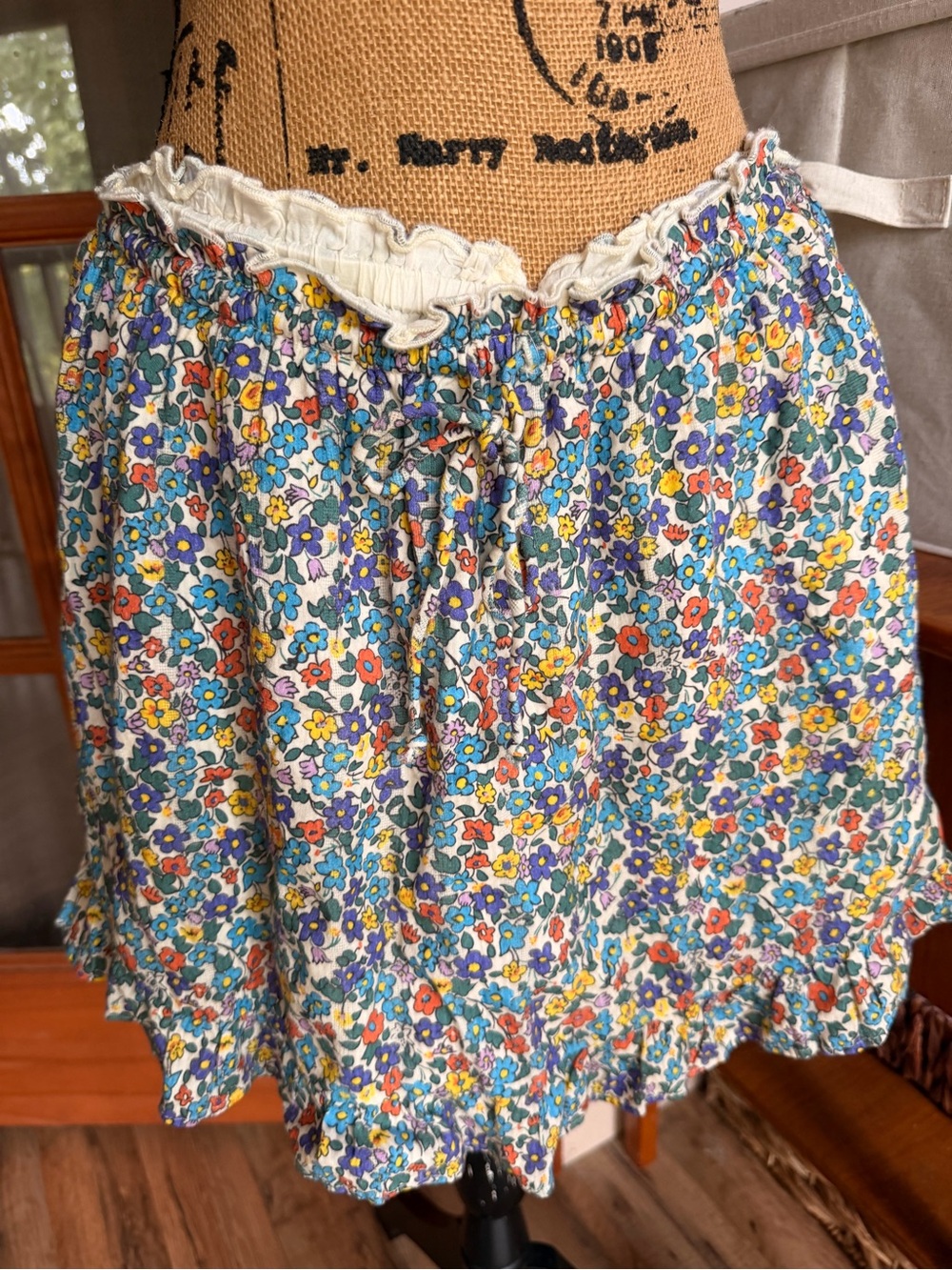 Free People Floral Two Piece Top and Skort- Blue, Yellow, Orange, Purple - Picture 5 of 6
